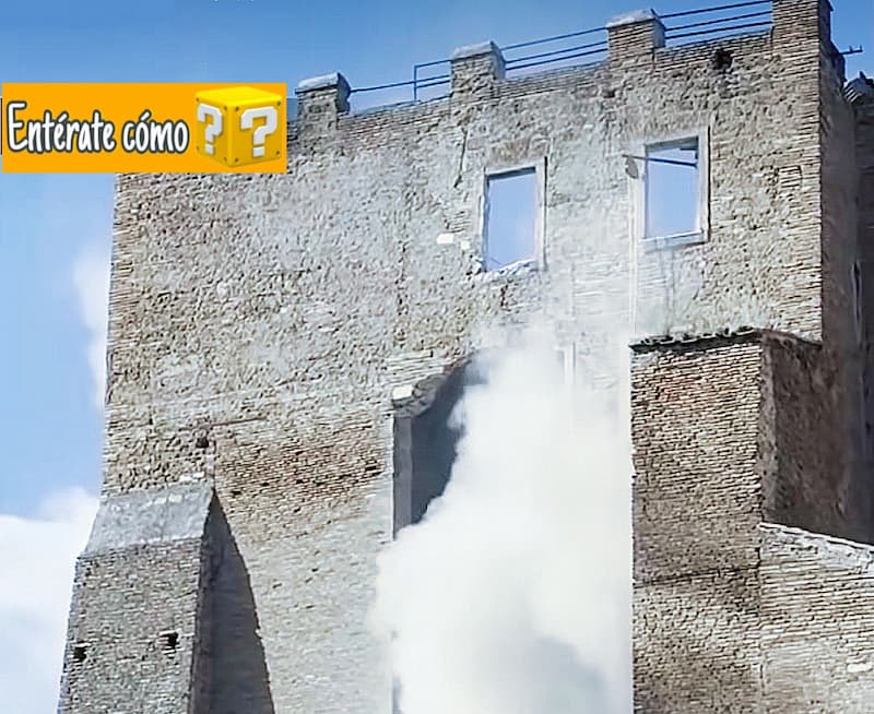 Derrumbe parcial de la Torre dei Conti en Roma